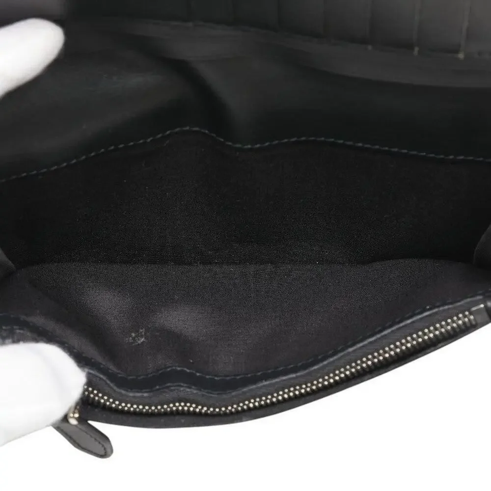 Salvatore Ferragamo Leather Double Gancini Long Wallet Black